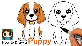 How to Draw a Cocker Spaniel Puppy Dog Easy