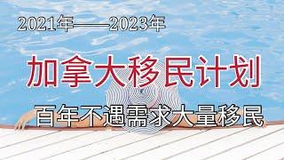 加拿大2021-2023年移民计划，每年需要40万以上新移民。移民加拿大最容易的时机到来，2021年：40.1万移民2022年：411,000名移民2023年：421,000名移民