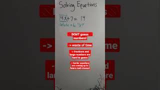 Beginner Equation Solving Help! #math #review #tips #fypシ #shorts #shortvideo #study #maths #fyp #yt