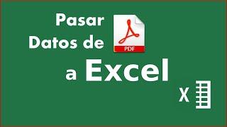 Copiar tabla de datos de PDF a EXCEL