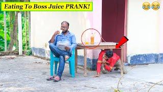 Eating To Boss Juice Prank Comedy! New Funny Joke Video For Laughing! @Bidik Prank