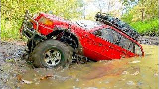 RC Car Mud Rescue!  BMW X5 Saves Land Rover Defender from Disaster! 