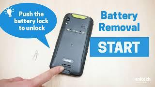 Unitech EA520 - How to remove & install the battery