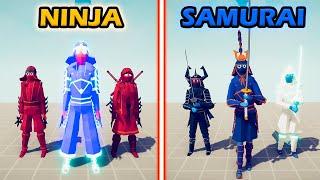 NINJA TEAM vs SAMURAI TEAM - Totally Accurate Battle Simulator | TABS