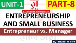 Difference between entrepreneur and manager | Who is entrepreneur and manager | gyanaddabyshefali