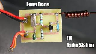 Long Range FM Radio Station Circuit Fixed Frequency