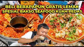 BELUM BANYAK YANG TAHU! BERBURU BAKSO SEAFOOD KUAH PEDAS SAMPE KE TENGAH PASAR!