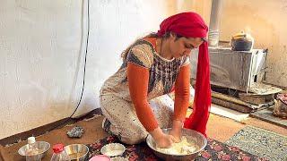 IRAN Nomadic Life | Baking Bread in a Village in the Alborz Mountains of Iran