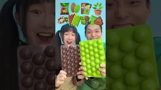 Green Food VS Brown Food Challenge ASMR🪴#mukbang #asmr #shorts