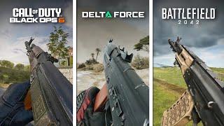 Black Ops 6 vs Delta Force vs Battlefield 2042 - Weapon Animations and Sound Comparison