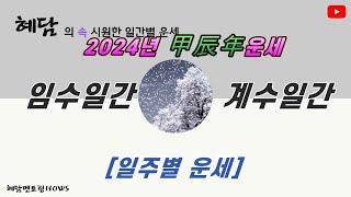 2024년 갑진년 일주별 운세 [임수일간/ 계수일간] 임인, 임오, 임술일주/임신, 임자, 임진일주/ 계해, 계묘, 계미일주/ 계사, 계유, 계축일주 [혜담멘토링HOWS]