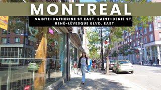 MONTREAL, Quebec, Canada: Walk Tour in Downtown Montreal / Sainte-Catherine Street East