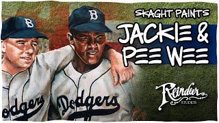 Jackie Robinson and Pee Wee Reese painting on canvas