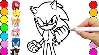 Sonic Team Coloring Pages Sonic The Hedgehog Teils , Shadow ,Amy Rose, Knuckles draw COMPILATION 113