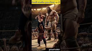 Small wrestler gone funny ||    #shorts #wrestling #giant #wrestlemania #funny #ai