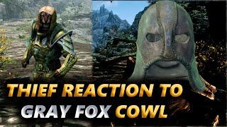 Thief Reaction If You Wear GRAY FOX COWL (COWL OF NOCTURNAL) Random Encounter - TESV Skyrim AE