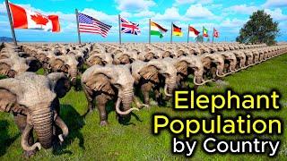 Elephant Population by Country 2024  3D COMPARISON