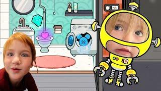 ROBOT NiKO Flushes my Diamond ??!  Adley App Reviews | Toca Life World play town & neighborhood 