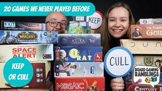 20 games we never played before (Keep or Cull)