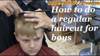 How to do a regular haircut for boys /  Blonde radial haircut hairstyle 2014