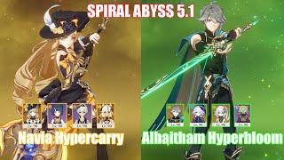 C0 Navia Hypercarry & C0 Alhaitham Hyperbloom | Spiral Abyss 5.1 | Genshin Impact