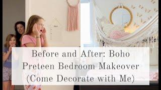 Before and After: Boho Preteen Bedroom Makeover (Come Decorate with Me)