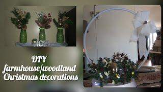 dollar tree hula hoop Christmas centerpieces  diy farmhouse holiday decor  diy home decor