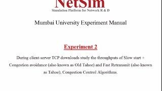 Mumbai University Network Lab Exp 2: Analyze throughput of Old Tahoe & Tahoe using NetSim