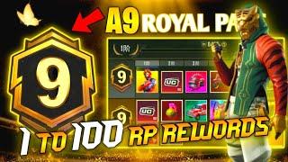 A9 ROYAL PASS//1 TO 100 RP REWARDS // ACE 9 ROYAL PASS LEAKS ( A9 ROYAL PASS PUBG MOBILE/BGMI )