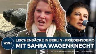 BERLIN: Leichensäcke am Brandenburger Tor - Sahra Wagenknecht soll auf Friedensdemo Rede halten