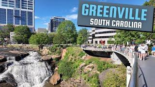 Busy Saturday Walk in Greenville, South Carolina - 4K Walking Tour