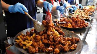 Korean 'Sweet and Sour Chicken' that sells 10 tons a month!! / dak-gangjeong / Korean Street Food