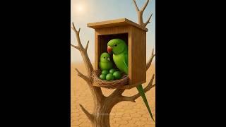Parrot and her baby plants fruits tree and save all animals #shorts #parrot