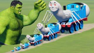 Big & Small SCARY Thomas the Tank Engine EXE vs Giant Hulk Slap | BeamNG.Drive