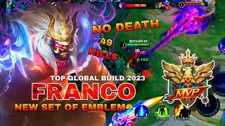 Best build items and franco's new emblem setup ! Top Global Build 2023 ! MLBB