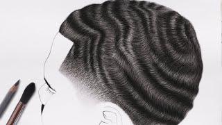 How to draw realistic hair | wavy hair