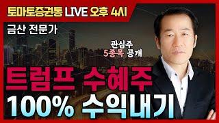 트럼프 수혜주 100% 수익내기! [토마토 증권통 live] 금산 전문가