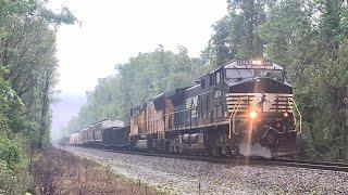 Fast Trains In The Rain, Radar Speed Checks, Trains With DPUs & Radio Audio! Norfolk Southern Trains