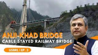 Closest view of Anji Khad Bridge | Indian Railways first Cable stayed Railway Bridge | USBRL | J&K |