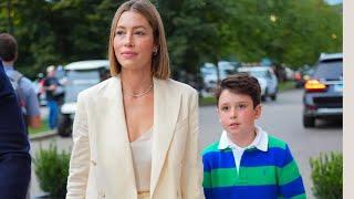 Jessica Biel and son Silas Timberlake, 9, enjoy rare public outing at US Open