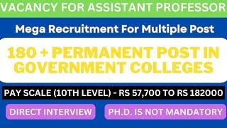 Assistant Professor Vacancy 2023 For All Subjects || Mega Recruitment || Ph.d. is not Mandatory