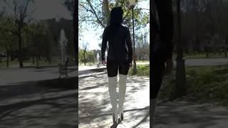 Victoria Devil. Shiny black and white boots. #shiny #black #white #boots