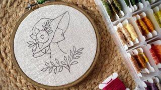 Beautiful girl and flowers embroidery hoop  || Embroidery for Beginners-Let’s Explore