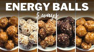 NO-BAKE ENERGY BALLS » 5 Flavours for Healthy Breakfast or Snacks | 2 Easy Methods with Oats & Dates