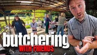 Butchering Turkeys + Chickens (with friends)