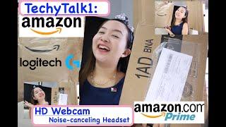 TechyTalk 1:  Unboxing AMAZON logitech C525 HD Webcam & H390 Headset