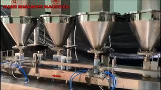 Four head salt powder filling machine,  double track system , Auger Filler for Food