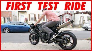 Changing Tires + Chain & Sprockets + Brake Bleed for 1st RIDE on Wrecked Yamaha R1 Rebuild - Part 11