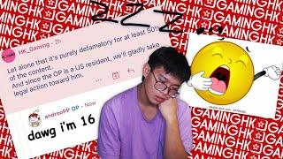 hk gaming threatened to SUE me... and it makes me bored