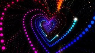 Free VJ Loops - Colorful Neon Lights Heart Background Tunnel  🩷 Abstract Motion Design